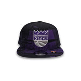 Black Tip Off Sacramento Kings Gray Bottom NBA SAC Side Patch New Era 9Fifty Snapback