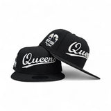 Black Script Queens Gray Bottom Statue of Liberty New York NY Patch New Era 9FIFTY Snapback Hat