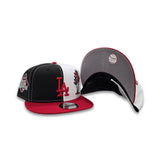 Black White Split Los Angeles Dodgers Palm Tree Red Visor Gray Bottom VIVA Los Dodgers New Era 9Fifty Snapback