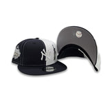 Navy Blue White Split New York Yankees Statue of Liberty Gray Bottom 1999 World Series Side Patch New Era 9Fifty Snapback