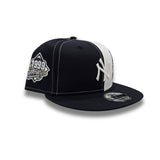 Navy Blue White Split New York Yankees Statue of Liberty Gray Bottom 1999 World Series Side Patch New Era 9Fifty Snapback