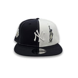 Navy Blue White Split New York Yankees Statue of Liberty Gray Bottom 1999 World Series Side Patch New Era 9Fifty Snapback