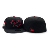 Black Arizona Diamondbacks 2001 World Series Side Patch Gray Bottom New Era 59FIFTY Fitted