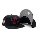 Black Arizona Diamondbacks 2001 World Series Side Patch Gray Bottom New Era 59FIFTY Fitted