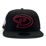 Black Arizona Diamondbacks 2001 World Series Side Patch Gray Bottom New Era 59FIFTY Fitted