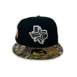 Black Trucker Houston Astros Real Tree Visor Gray Bottom 2004 All Star Game Side Patch New Era 59Fifty Fitted