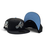 Black Atlanta Braves Icy Blue Bottom 30th Season Side Patch New Era 59Fifty Fitted