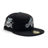 Black Atlanta Braves Icy Blue Bottom 30th Season Side Patch New Era 59Fifty Fitted