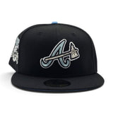 Black Atlanta Braves Icy Blue Bottom 30th Season Side Patch New Era 59Fifty Fitted