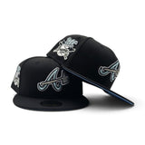 Black Atlanta Braves Icy Blue Bottom 30th Season Side Patch New Era 59Fifty Fitted