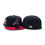 Navy Blue Atlanta Braves Red Visor Gray Bottom 2000 All Star Game Side Patch New Era 59Fifty Fitted