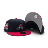 Navy Blue Atlanta Braves Red Visor Gray Bottom 2000 All Star Game Side Patch New Era 59Fifty Fitted
