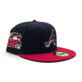 Navy Blue Atlanta Braves Red Visor Gray Bottom 2000 All Star Game Side Patch New Era 59Fifty Fitted