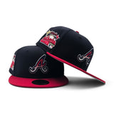 Navy Blue Atlanta Braves Red Visor Gray Bottom 2000 All Star Game Side Patch New Era 59Fifty Fitted