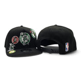 Black Boston Celtics Curved Brim Gray Bottom Hardwood Classic Patches New Era 9Fifty A-Frame Snapback
