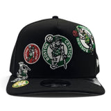 Black Boston Celtics Curved Brim Gray Bottom Hardwood Classic Patches New Era 9Fifty A-Frame Snapback