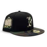 Black Boston Red Sox Woodland Camo Visor Gray Bottom 1999 All Star Game Side Patch New Era 59Fifty Fitted