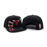Black Chicago Bulls Curved Brim Gray Bottom Hardwood Classic Patches New Era 9Fifty A-Frame Snapback