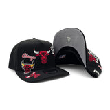 Black Chicago Bulls Curved Brim Gray Bottom Hardwood Classic Patches New Era 9Fifty A-Frame Snapback