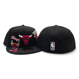 Black Chicago Bulls Gray Bottom Hardwood Classic Patches New Era 59Fifty Fitted