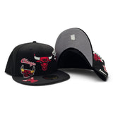 Black Chicago Bulls Gray Bottom Hardwood Classic Patches New Era 59Fifty Fitted
