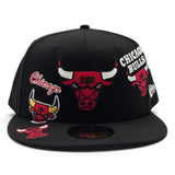 Black Chicago Bulls Gray Bottom Hardwood Classic Patches New Era 59Fifty Fitted