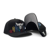 Black Chicago Bulls Gray Bottom City Skyline New Era 9Fifty A-Frame Snapback