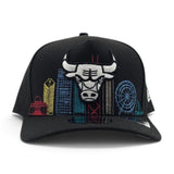 Black Chicago Bulls Gray Bottom City Skyline New Era 9Fifty A-Frame Snapback