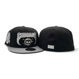 Black Chicago Cubs Lightning Logo Storm Gray Visor Gray Bottom 1990 All Star Game Side Patch New Era Fitted