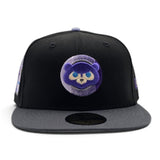 Black Chicago Cubs Gradient Logo Dark Gray Visor Gray Bottom Be Alert Foul Balls Side Patch New Era 59Fifty Fitted