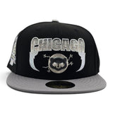 Black Chicago Cubs Lightning Logo Storm Gray Visor Gray Bottom 1990 All Star Game Side Patch New Era Fitted