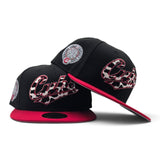 Black Cow Print Logo Chicago Cubs Red Visor Gray Bottom Wrigley Field Side Patch New Era 59Fifty Fitted