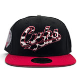 Black Cow Print Logo Chicago Cubs Red Visor Gray Bottom Wrigley Field Side Patch New Era 59Fifty Fitted