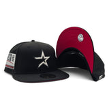 Black Houston Astros Red Bottom 2000 Inaugural Season Side Patch New Era 59Fifty Fitted