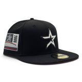 Black Houston Astros Red Bottom 2000 Inaugural Season Side Patch New Era 59Fifty Fitted