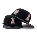 Black Los Angeles Dodgers Dark Gray Visor Pink Bottom 50th Anniversary Side Patch New Era 9Fifty Snapback