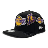 Black Los Angeles Lakers Curved Brim Gray Bottom Hardwood Classic Patches New Era 9Fifty A-Frame Snapback