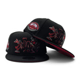 Black Los Angeles Dodgers Flower Logo Red Bottom Dodger Stadium 50th Anniversary Side Patch New Era 9Fifty Snapback