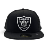 BJ Betts Black Las Vegas Raiders Gray Bottom Eagle Side Patch New Era 59Fifty Fitted
