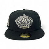 Black Los Angeles Kings Crown Logo Gray Bottom 2017 LA All Star Game Side Patch New Era 59Fifty Fitted