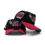 Black New York Yankees Butterfly Logo Red Curved Brim Gray Bottom 2000 Subway Series Side Patch New Era 9Forty Snapback