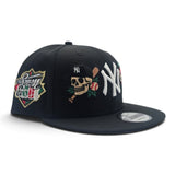 Black New York Yankees Tattoo Logo Gray Bottom Upside Down 1999 World Series Side Patch New Era 9Fifty Snapback Hat