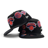 Black New York Knicks Curved Brim Gray Bottom Hardwood Classic Patches New Era 9Fifty A-Frame Snapback