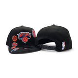 Black New York Knicks Curved Brim Gray Bottom Hardwood Classic Patches New Era 9Fifty A-Frame Snapback