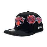 Black New York Knicks Curved Brim Gray Bottom Hardwood Classic Patches New Era 9Fifty A-Frame Snapback