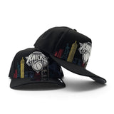 Black New York Knicks Gray Bottom City Skyline New Era 9Fifty A-Frame Snapback