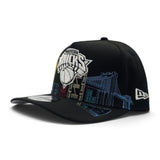 Black New York Knicks Gray Bottom City Skyline New Era 9Fifty A-Frame Snapback