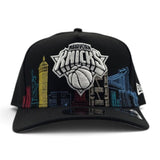 Black New York Knicks Gray Bottom City Skyline New Era 9Fifty A-Frame Snapback