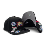 Black Philadelphia 76ers Curved Brim Gray Bottom Hardwood Classic Patches New Era 9Fifty A-Frame Snapback