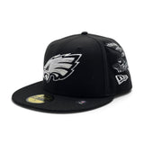 BJ Betts Black Philadelphia Eagles Gray Bottom Eagle Side Patch New Era 59Fifty Fitted